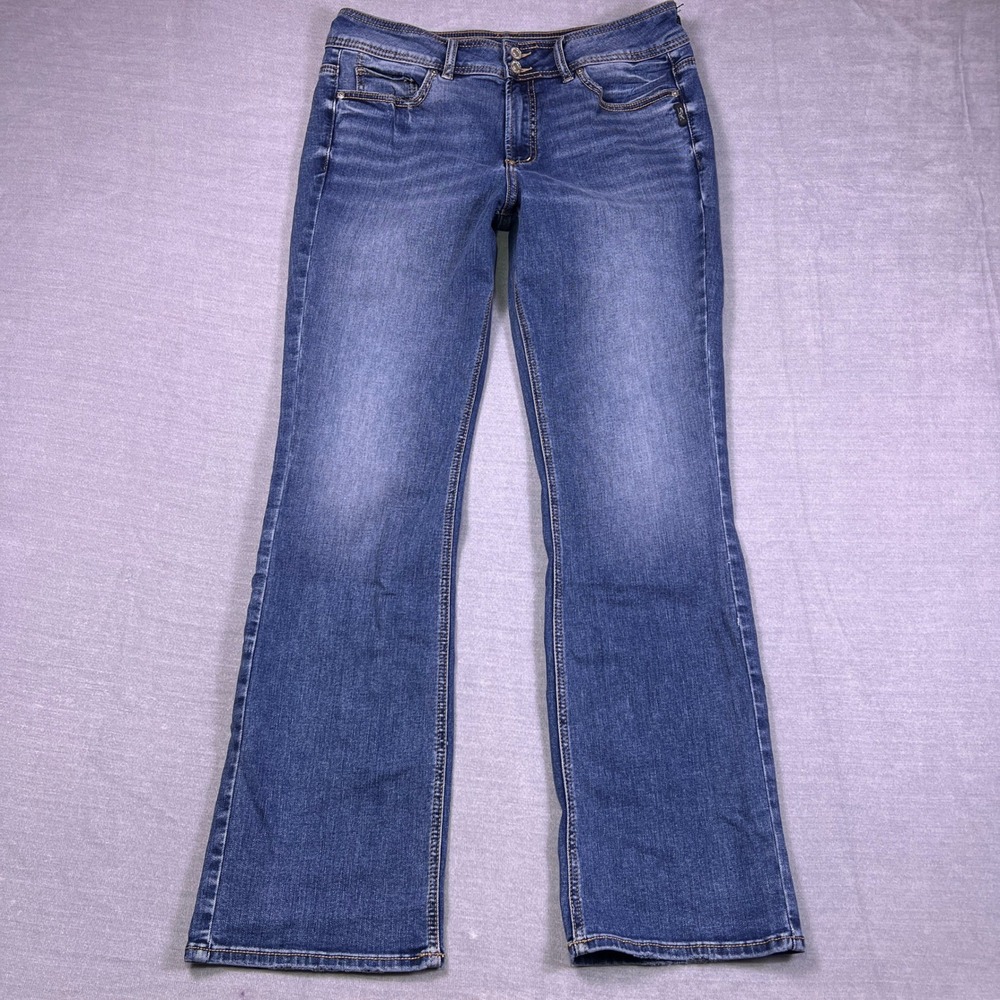 Silver Jeans Suki Slim Boot Mid Rise Denim Jeans Womens 12W Blue Cotton Blend